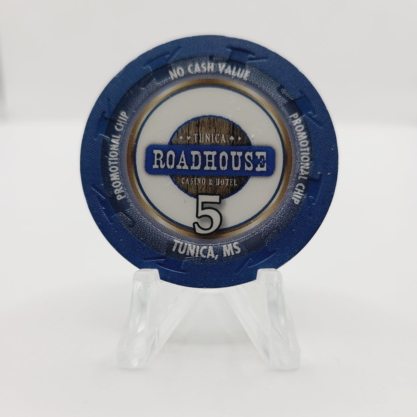 Roadhouse "Riverboat" Hotel Casino Mississippi 5 NCV 43 mm Promotional Chip CG029473