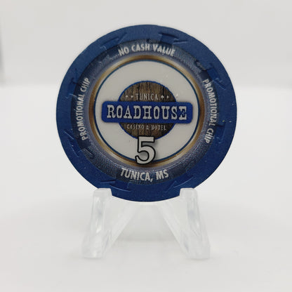 Roadhouse "Riverboat" Hotel Casino Mississippi 5 NCV 43 mm Promotional Chip CG029473