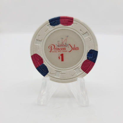 Princess Isles Casino Williamstad Curacao $1 Casino Chip CG079972 (Circulated)