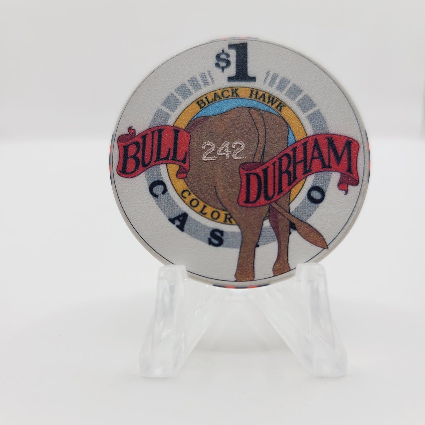 Bull Durham Casino & Saloon Black Hawk Colorado 1994 $1 Casino Chip
