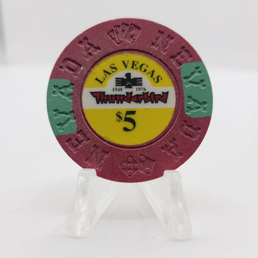 Thunderbird Hotel Casino 1995 "Borland Imitation" $5 Casino Chip E7394 Limited 2000
