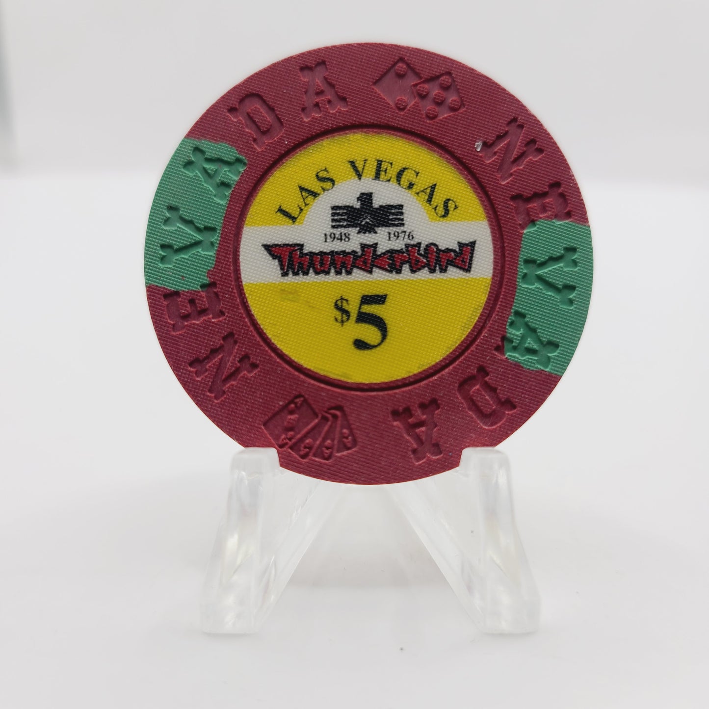 Thunderbird Hotel Casino 1995 "Borland Imitation" $5 Casino Chip E7394 Limited 2000