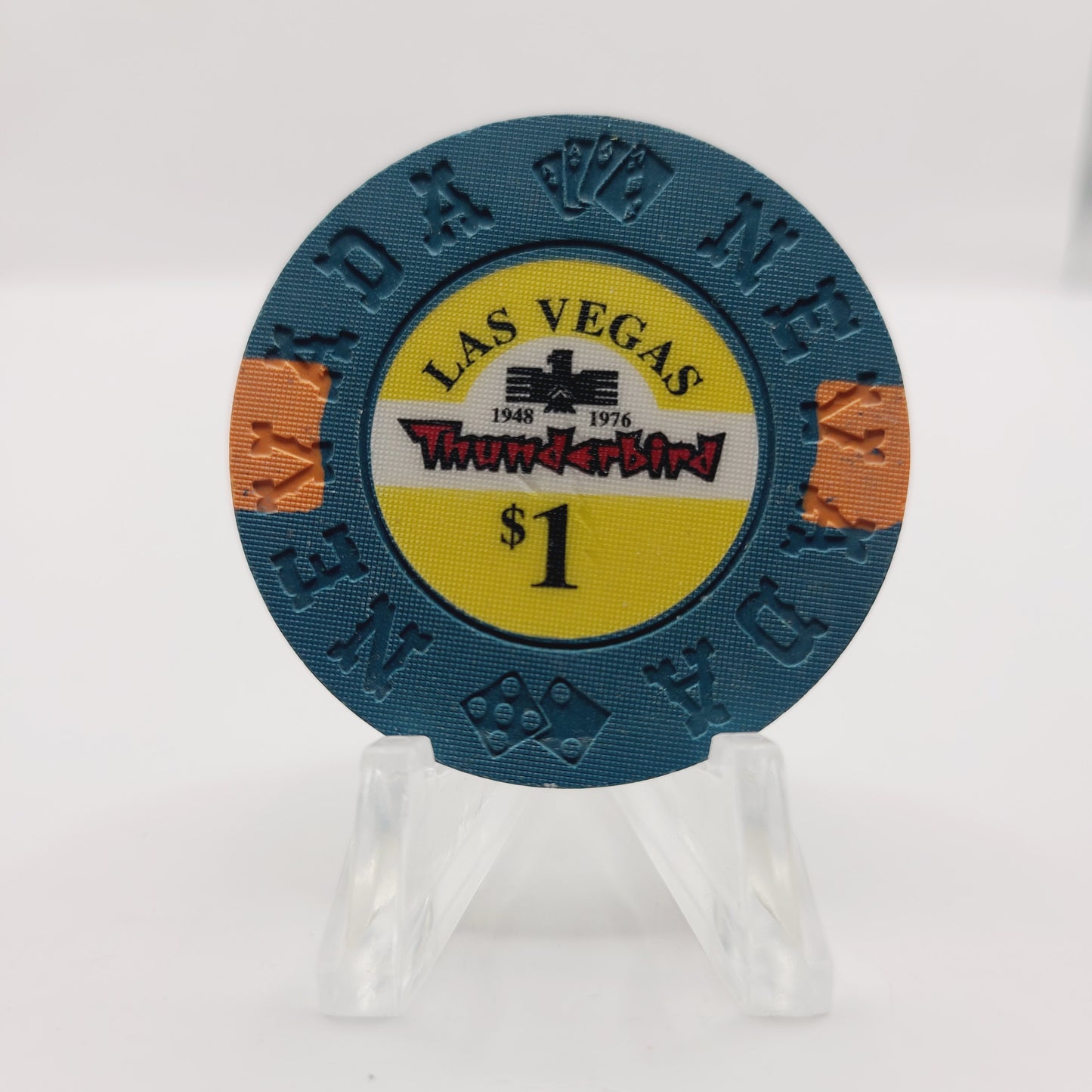 Thunderbird Hotel Casino Las Vegas Nevada 1992 "Borland Imitation" $1 Casino Chip N5942 Limited 1500