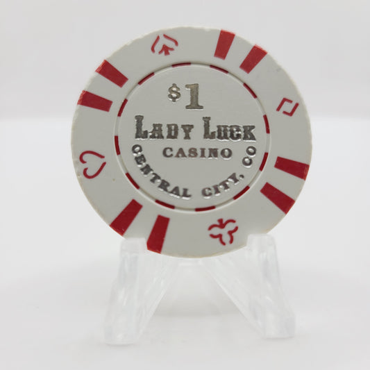 Lady Luck Casino Central City Colorado 1993 $1 Chip (Circulated)