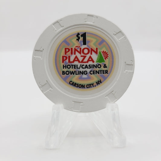 Pinon Plaza Hotel Casino Bowling Center Carson City Nevada 2004 $1 Casino Chip E3650