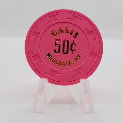 Oasis Resort Hotel Casino Mesquite Nevada 2001 $.50 Casino Chip V9247