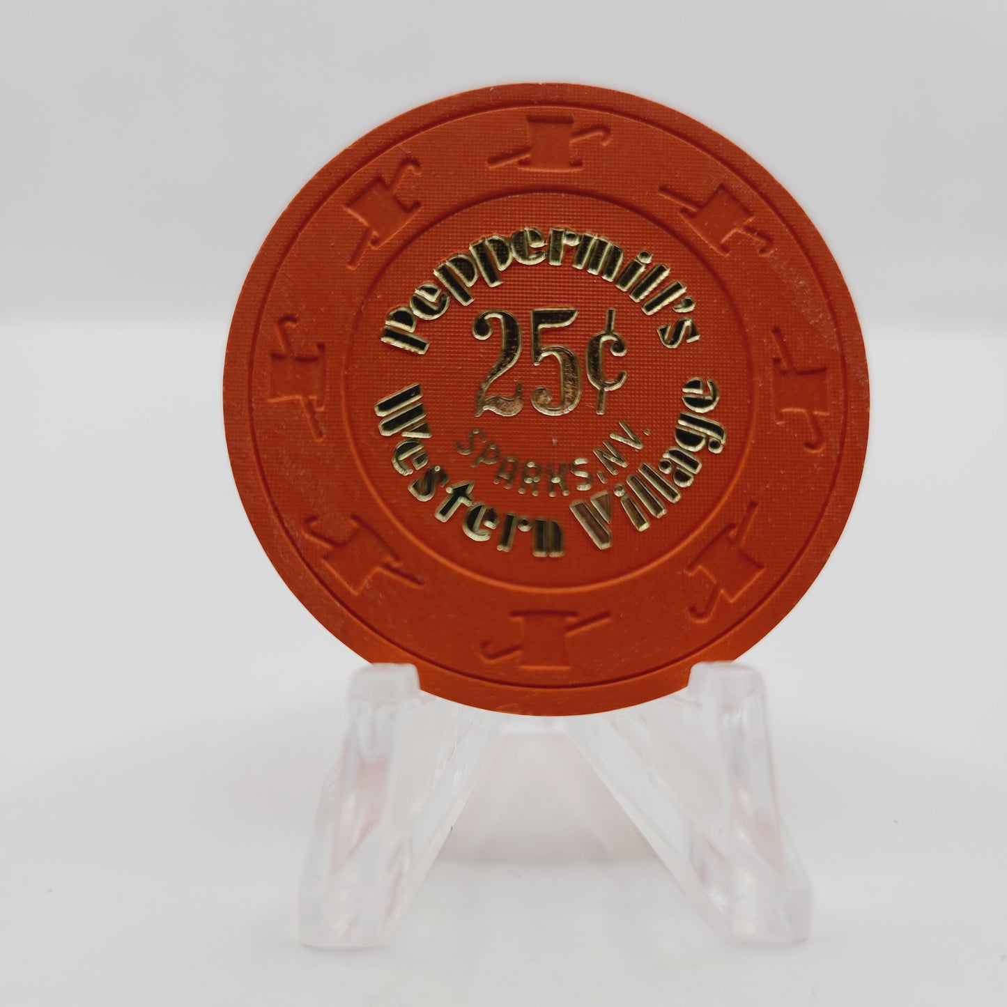 Peppermills Western Village Inn and Casino Sparks Nevada 1987 $.25 Casino Chip N3127