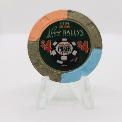Bally's Paris Hotel Casino Las Vegas Nevada 2006 "World Series of Poker" $4 Casino Chip E5311.1   #184 of 1000