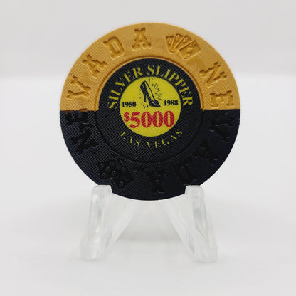 Silver Slipper Gambling Hall Saloon Las Vegas Nevada 1992 $5,000 "Borland Imitation" Casino chip N6023
