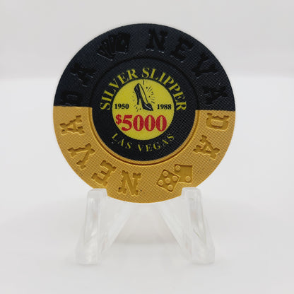Silver Slipper Gambling Hall Saloon Las Vegas Nevada 1992 $5,000 "Borland Imitation" Casino chip N6023