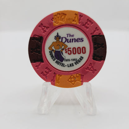 Dunes Hotel Casino Las Vegas Nevada 1994 $5,000 "Borland Imitation" Casino Chip N5930