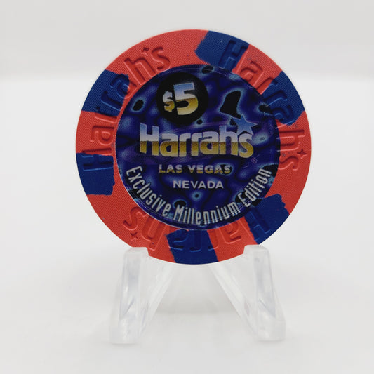 Harrah's Hotel Casino Las Vegas Nevada 2000 "Millennium" $5 Casino Chip V4467