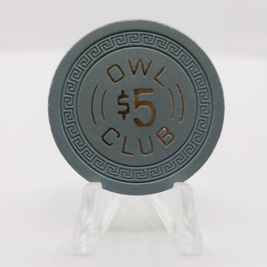 Owl Club Casino Restaurant Battle Mountain Nevada 1960 $5 Casino Chip V1274