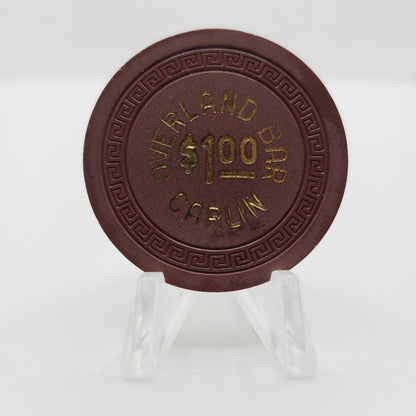 Overland Bar Carlin Nevada 1958 $1 Casino Chip N7335