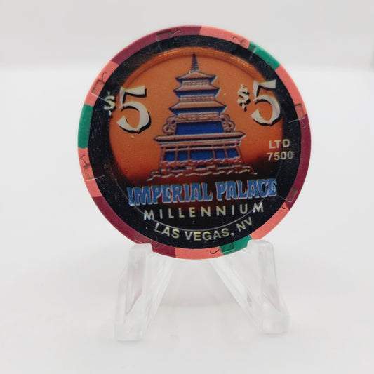 Imperial Palace Hotel Casino Las Vegas Nevada 1999 "Millennium" $5 Casino Chip V4687