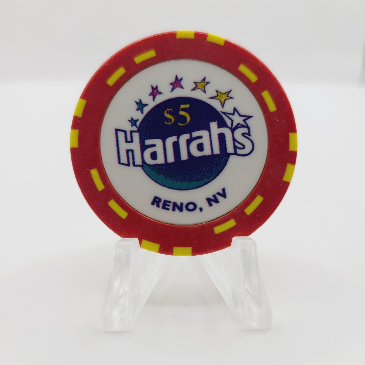 Harrah's Casino Hotel Reno Nevada 1996 $5 "Flying Carpet" Casino Chip N8535