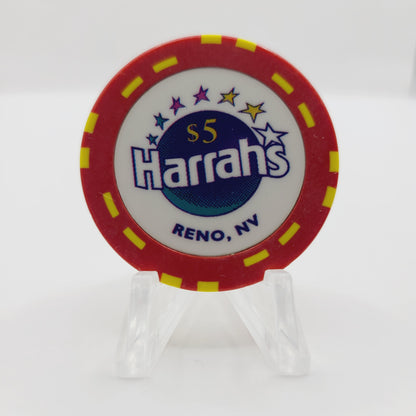 Harrah's Casino Hotel Reno Nevada 1996 $5 "Flying Carpet" Casino Chip N8535