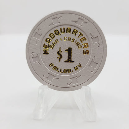 Headquarters Bar Casino Fallon Nevada 1998 $1 Casino Chip V2761
