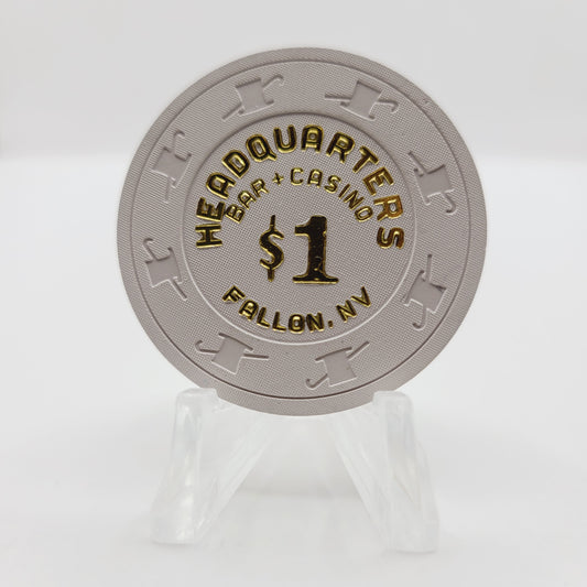 Headquarters Bar Casino Fallon Nevada 1998 $1 Casino Chip V2761