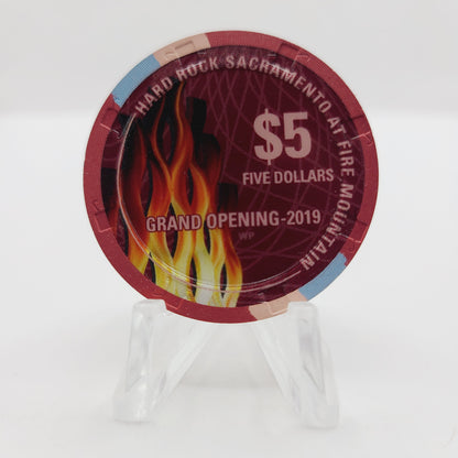 Hard Rock Hotel & Casino Sacramento Wheatland California 2019 "Grand Opening" $5 Casino Chip