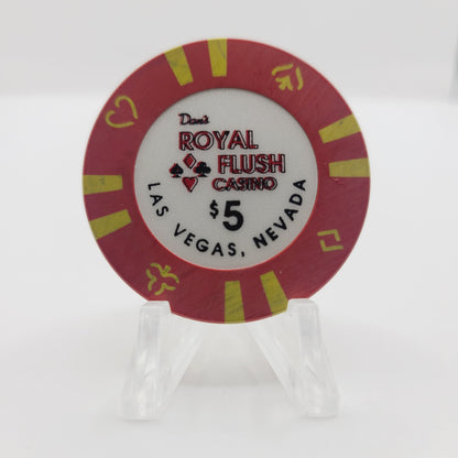 Dan's Royal Flush Casino Las Vegas Nevada 1991 $5 Casino Chip N7801