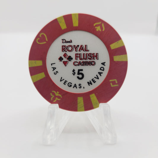 Dan's Royal Flush Casino Las Vegas Nevada 1991 $5 Casino Chip N7801
