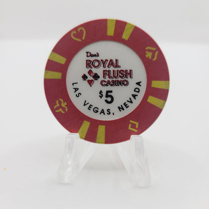 Dan's Royal Flush Casino Las Vegas Nevada 1991 $5 Casino Chip N7801