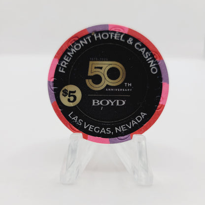 Fremont Hotel Casino Las Vegas Nevada 2025 "Boyd 50th Anniversary" $5 Casino Chip