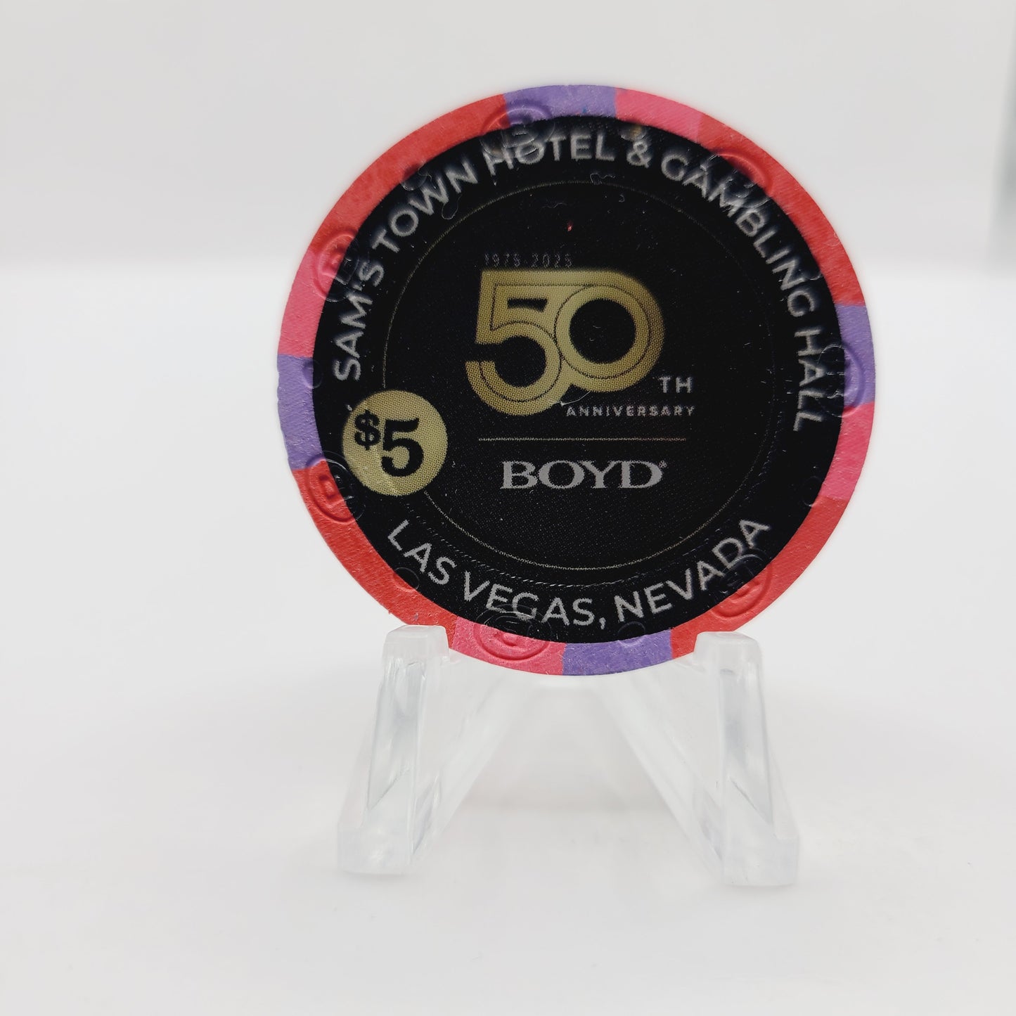 Sam's Town Hotel Casino Las Vegas Nevada 2025 "Boyd 50th Anniversary" $5 Casino Chip