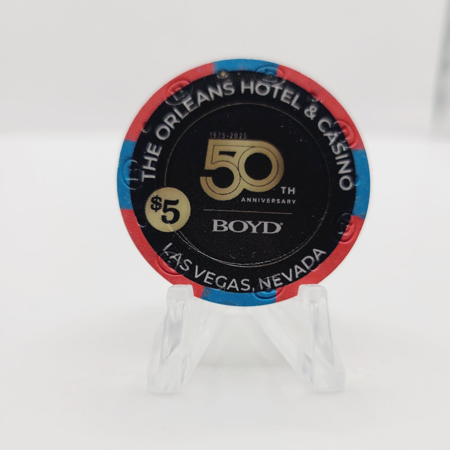 The Orleans Hotel Casino Las Vegas Nevada 2025 "Boyd 50th Anniversary" $5 Casino Chip