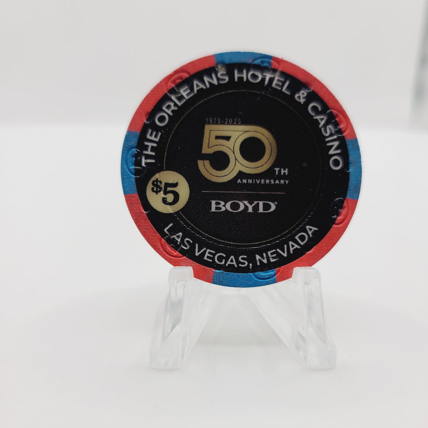 The Orleans Hotel Casino Las Vegas Nevada 2025 "Boyd 50th Anniversary" $5 Casino Chip