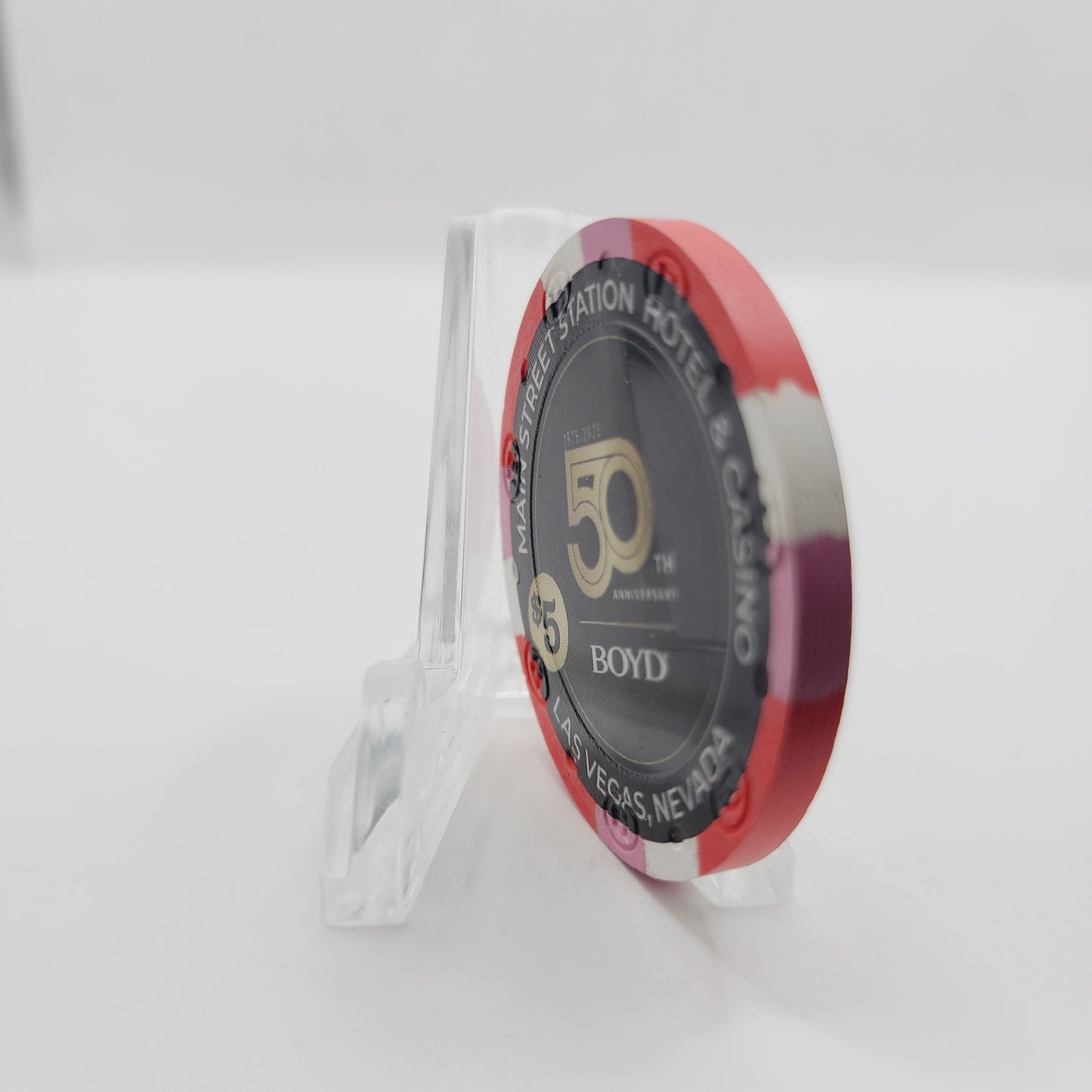 Main Street Station Hotel Casino Las Vegas Nevada 2025 "Boyd's  50th Anniversary" $5 Casino Chip