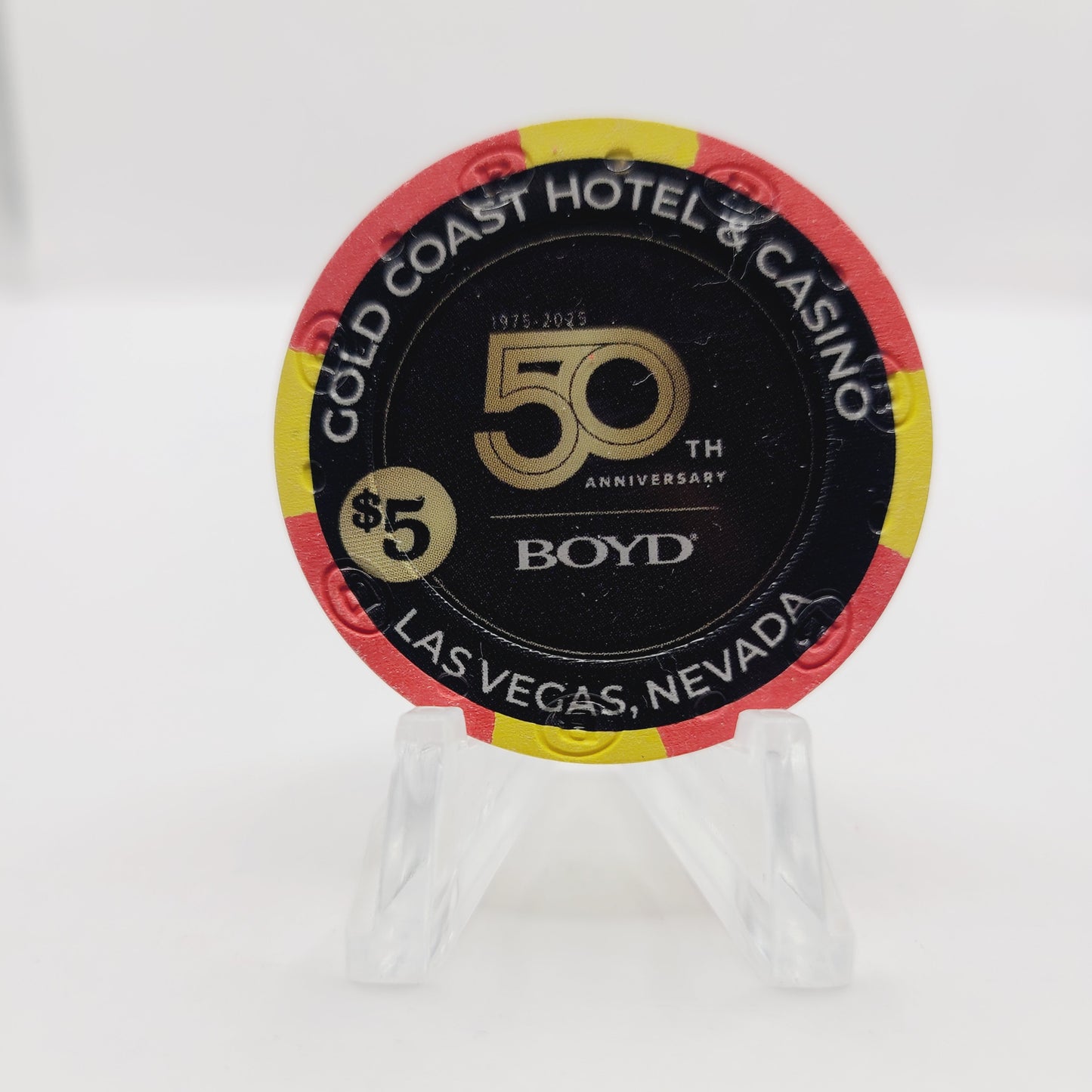Gold Coast Hotel Casino Las Vegas Nevada 2025 "Boyd's  50th Anniversary" $5 Casino Chip