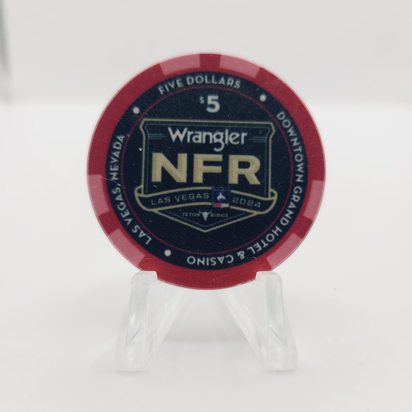 Downtown Grand Casino Las Vegas Nevada "2024 Wrangler NFR" $5 Casino Chip D3883