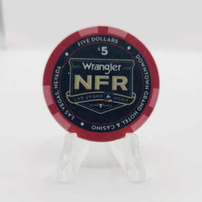 Downtown Grand Casino Las Vegas Nevada "2024 Wrangler NFR" $5 Casino Chip D3883