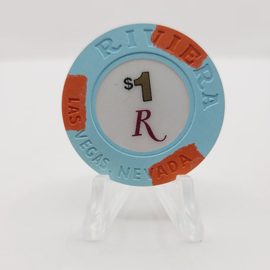 Riviera Hotel Casino Las Vegas Nevada 1992 $1 Casino Chip N2028 *Textured