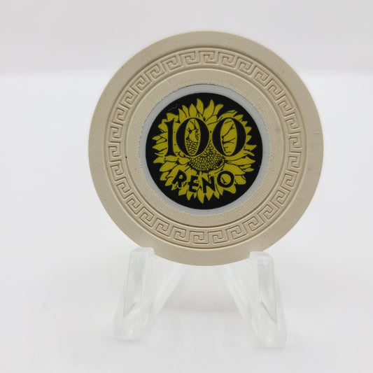 The Sunflower Casino Reno Nevada 1949 $100 Casino Chip V5709