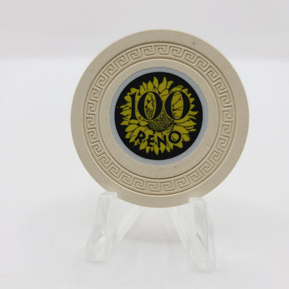 The Sunflower Casino Reno Nevada 1949 $100 Casino Chip V5709