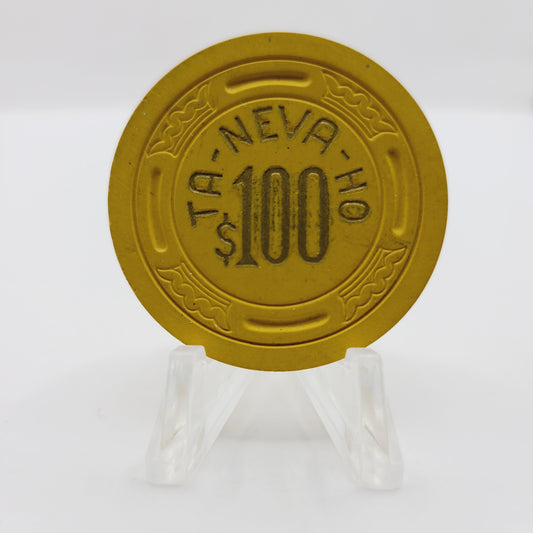 Ta-Neva-Ho Casino Lake Tahoe Nevada 1937 $100 Casino Chip N5581