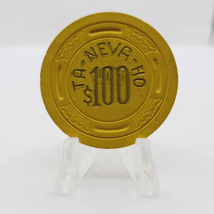 Ta-Neva-Ho Casino Lake Tahoe Nevada 1937 $100 Casino Chip N5581