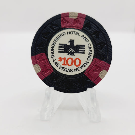 Thunderbird Hotel Casino Las Vegas Nevada 1973 $100 Casino Chip N2246