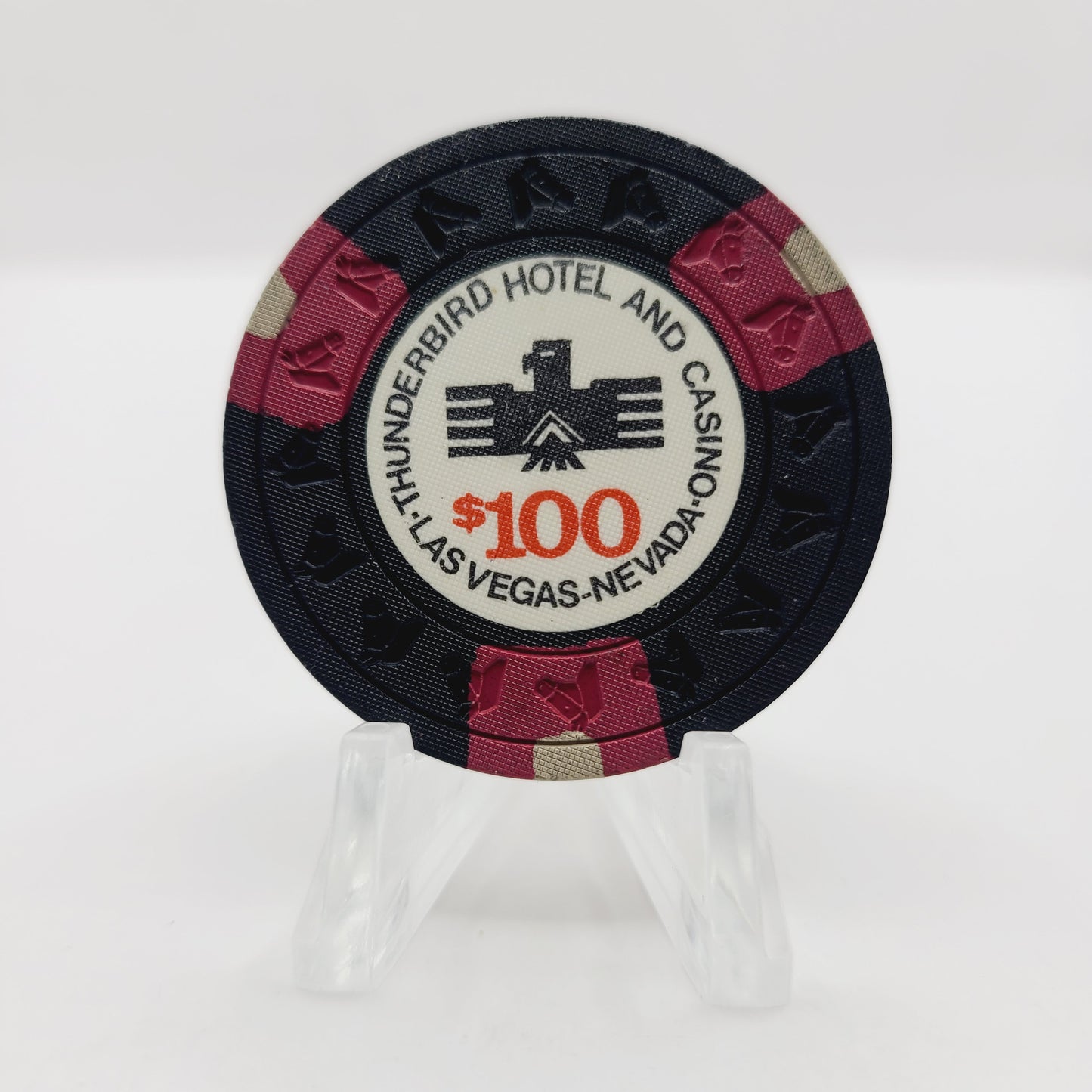 Thunderbird Hotel Casino Las Vegas Nevada 1973 $100 Casino Chip N2246