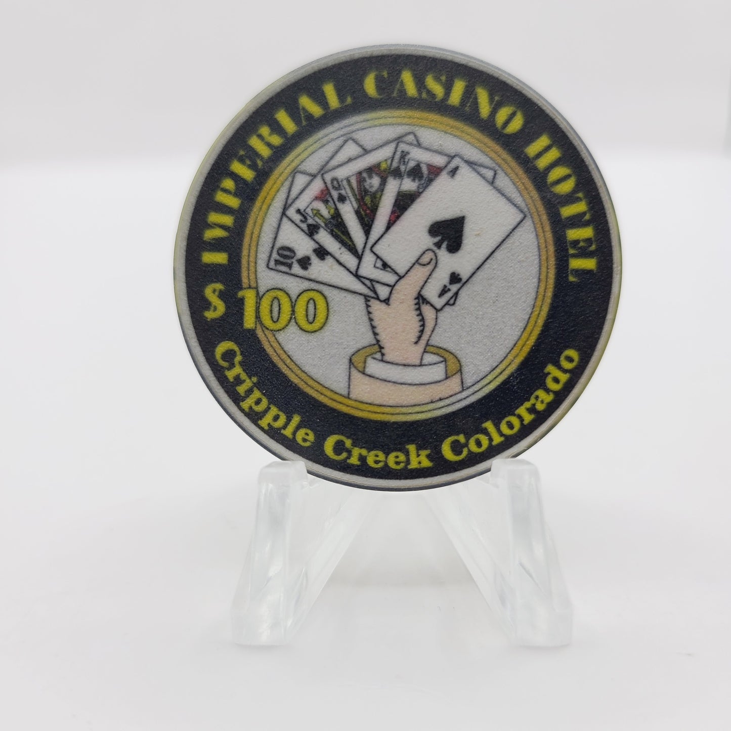 Imperial Casino Hotel Cripple Creek Colorado 1996 "Poker Room" $100 Casino Chip
