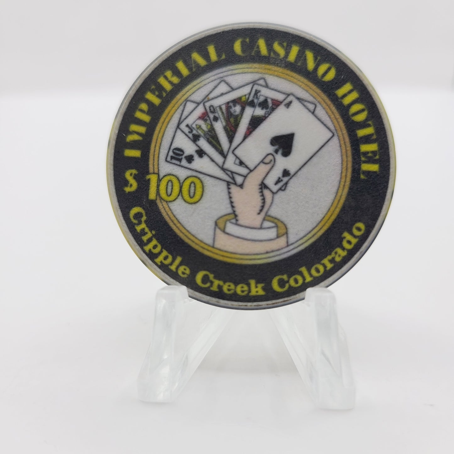 Imperial Casino Hotel Cripple Creek Colorado 1996 "Poker Room" $100 Casino Chip