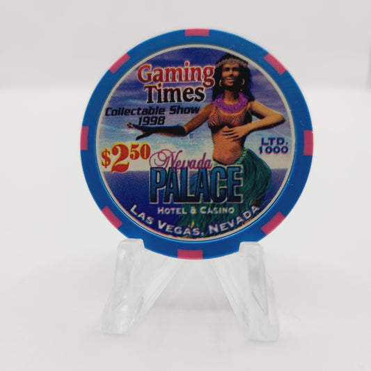 Nevada Palace Casino Las Vegas Nevada 1998 "Gaming Times Collectible Show" 1998 $2.50 Casino Chip V3142  LMT 1000