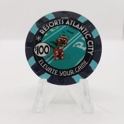 Resorts International Hotel Casino Atlantic City New Jersey 2004 $100 Casino Chip