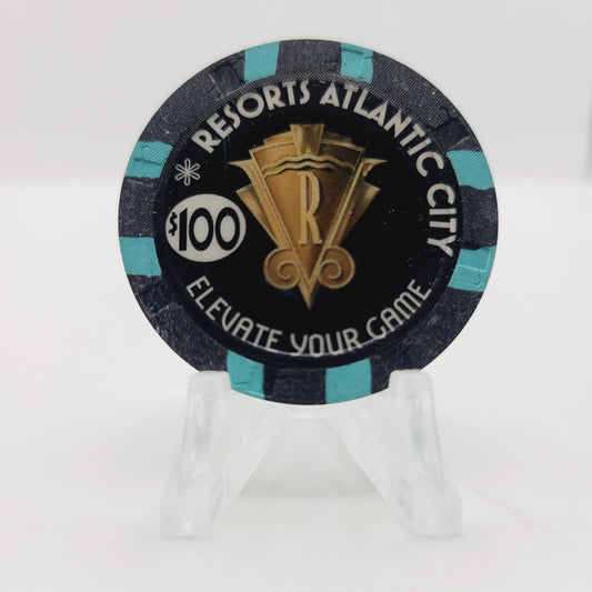 Resorts International Hotel Casino Atlantic City New Jersey 2004 $100 Casino Chip