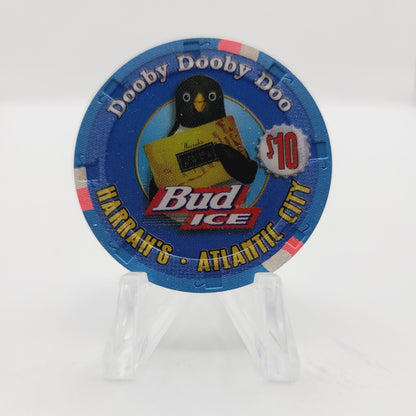 Harrah's Resort Casino Atlantic City New Jersey $10 #Dooby Dooby Doo" Bud Ice Casino Chip #1726