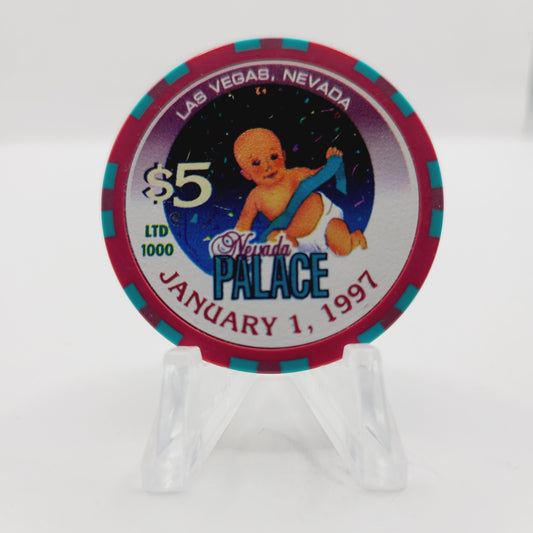 Nevada Palace Hotel Casino Las Vegas Nevada 1997 New Year's $5 Chip N8824 LMT 1000