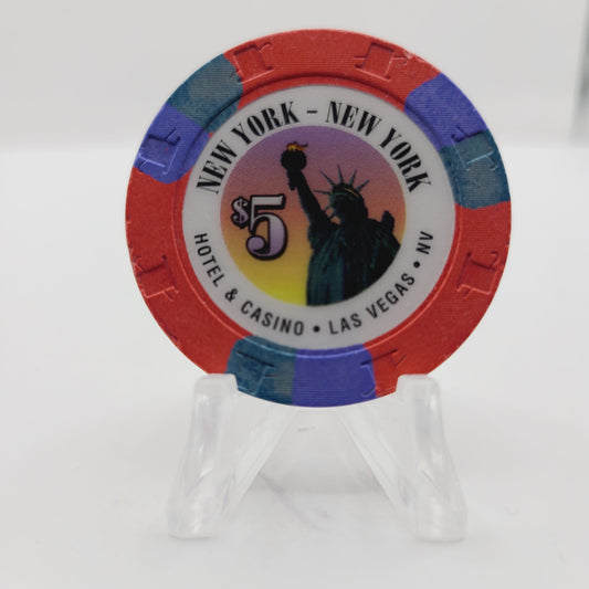 New York New York Hotel Casino Las Vegas Nevada 1997 $5 Casino Chip N8852